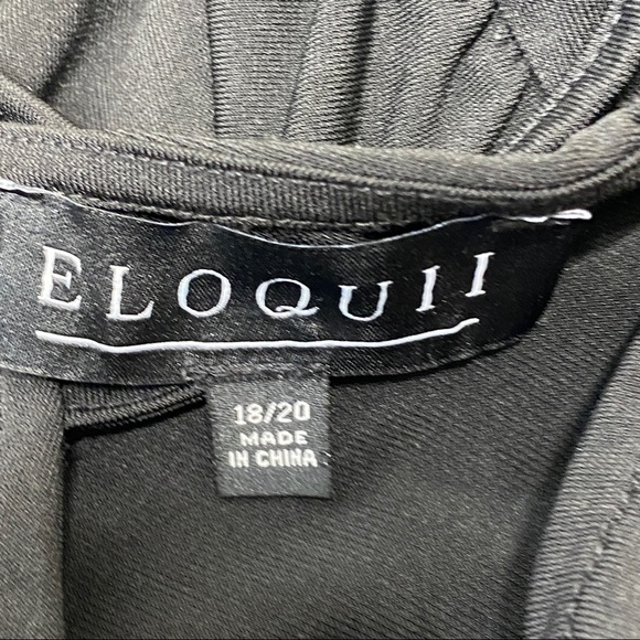 Eloquii Black V Neck 3/4 Sleeve Top Size 18/20 - Picture 7 of 9